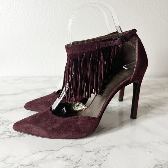 Stuart Weitzman Fringelica High Heel Pump Fringe Ankle Suede Women’s Size 7 - Picture 1 of 15